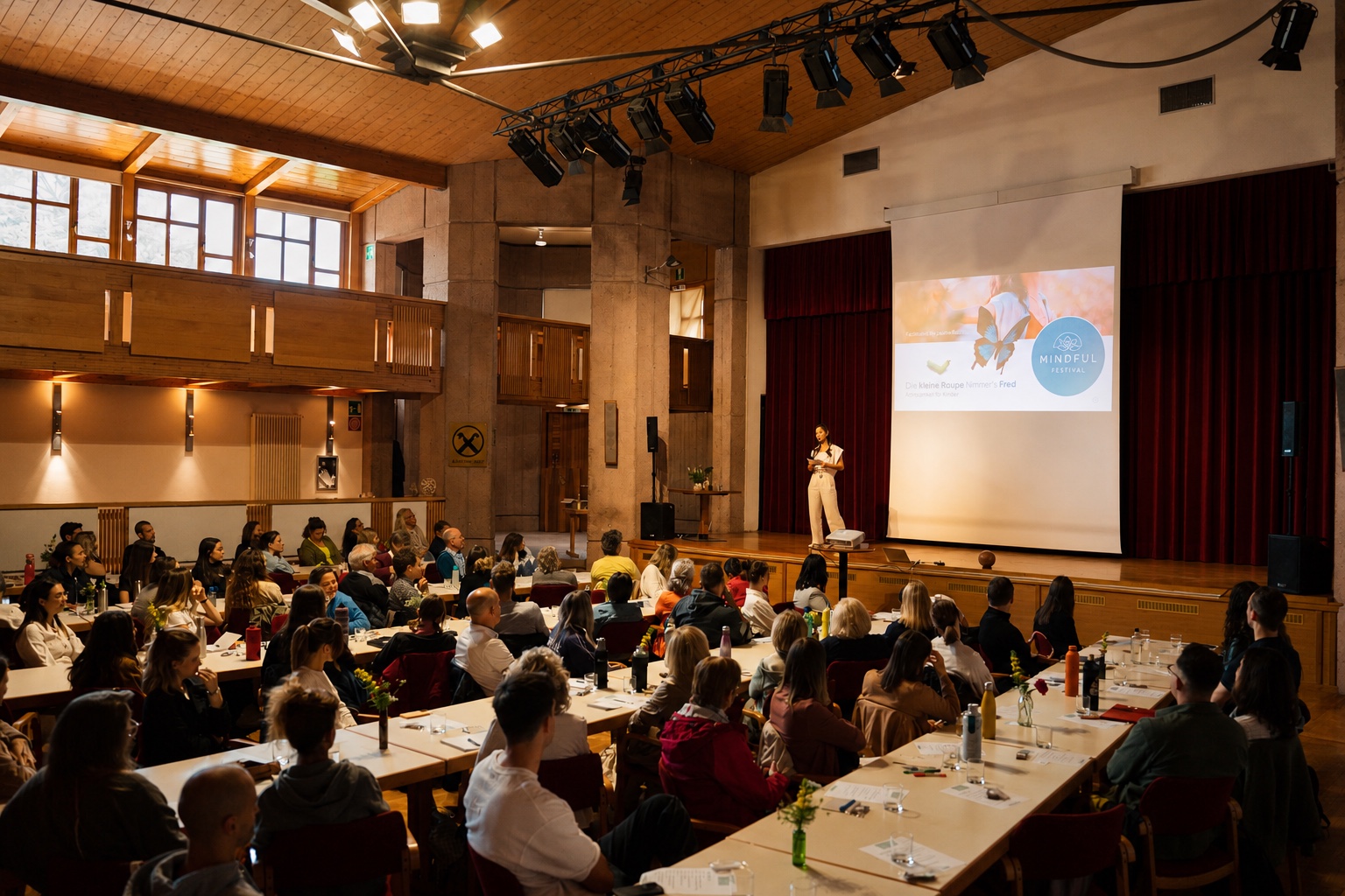 Vortrag beim Mindful Festival vor einem großen Publikum
